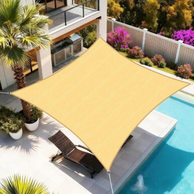 Artpuch Sun Shade Sail 16'X20' Sand Rectangle | Curved Edged, Commercial Grade 185GSM, Permeable Sunshade, Outdoor Canopy for Deck, Backyard, Patio, Custom Size Available